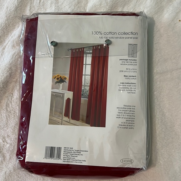 HOME brand tab top solid window panel pair- (Target) dark red - Picture 1 of 5